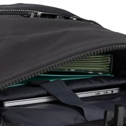 New Rebels New York Ribbi Rolltop Rugzak 17-21L Schooltas & Werktas Ribstof Laptop Rugtas 15.6 inch Zwart
