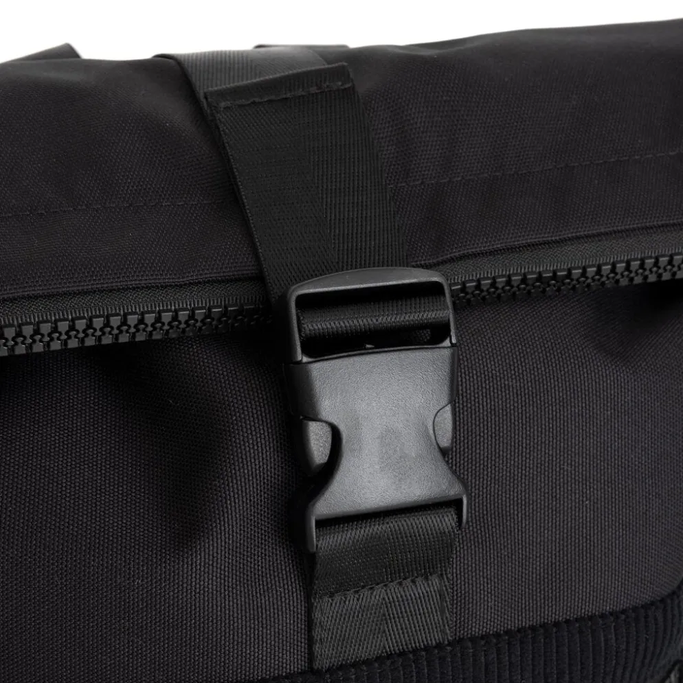 New Rebels New York Ribbi Rolltop Rugzak 17-21L Schooltas & Werktas Ribstof Laptop Rugtas 15.6 inch Zwart