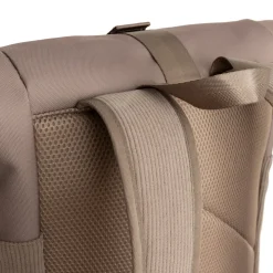 New Rebels New York Ribbi Rolltop Rugzak 17-21L Schooltas & Werktas Ribstof Laptop Rugtas 15.6 inch Taupe