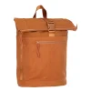 New Rebels New York Ribbi Rolltop Rugzak 17-21L Schooltas & Werktas Ribstof Laptop Rugtas 15.6 inch Oranje coffee bruin