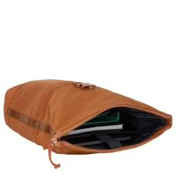 New Rebels New York Ribbi Rolltop Rugzak 17-21L Schooltas & Werktas Ribstof Laptop Rugtas 15.6 inch Oranje coffee bruin