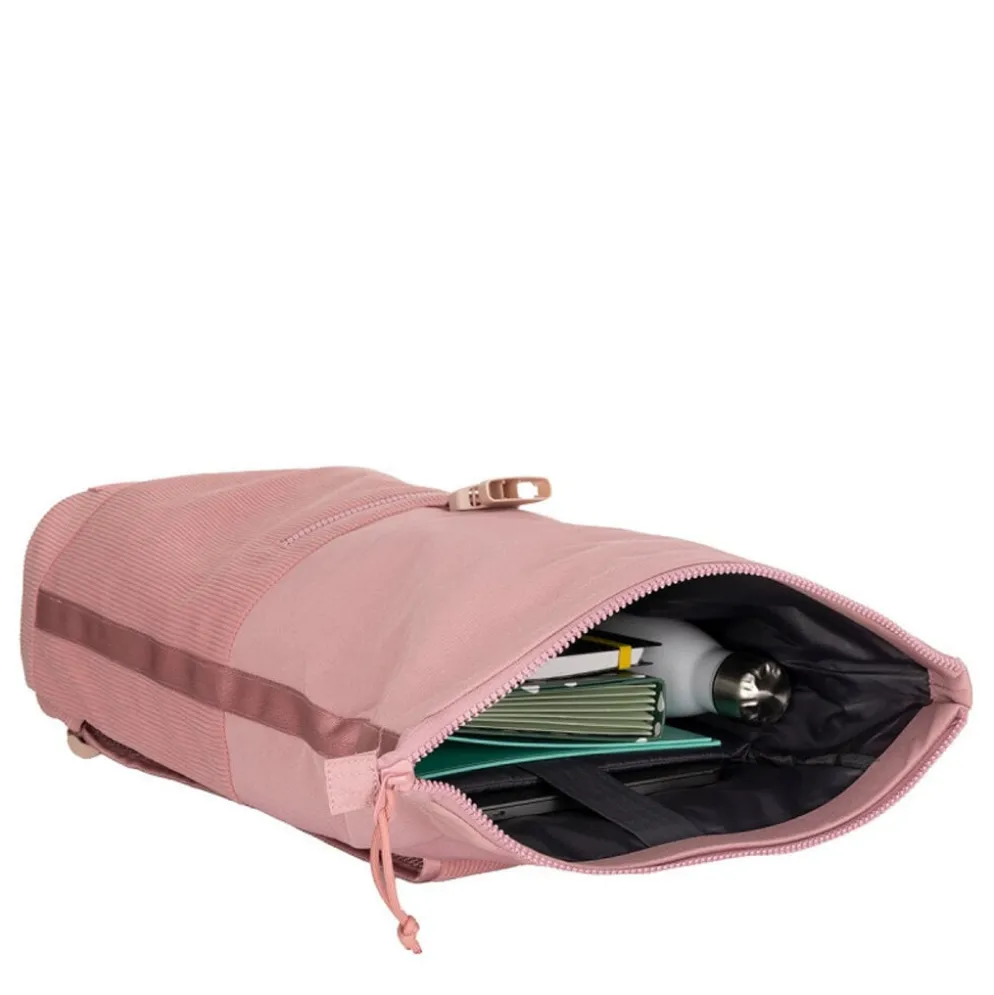 New Rebels New York Ribbi Rolltop Rugzak 17-21L Schooltas & Werktas Ribstof Laptop Rugtas 15.6 inch Old Pink