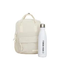 New Rebels Ribbi Juno Handel Backpack mini – Ribstof 900D Polyester 7L Lichtgewicht & Comfortabel – 23x10x31 cm – Dames & Heren Rugzak Beige