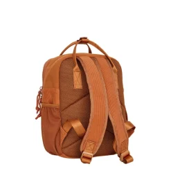 New Rebels Ribbi Juno Handel Backpack mini – Ribstof 900D Polyester 13L Lichtgewicht & Comfortabel – 23x10x31 cm – Dames & Heren Rugzak Oranje Coffee Brown