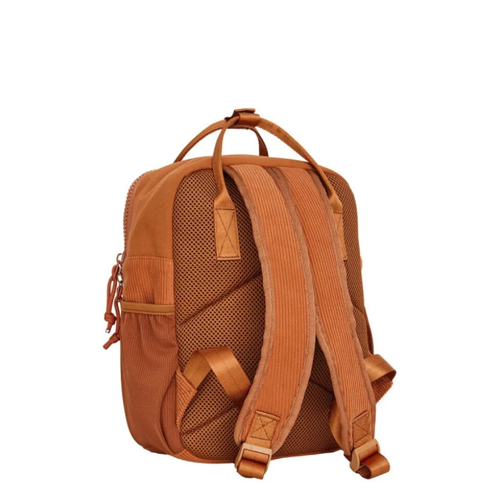 New Rebels Ribbi Juno Handel Backpack mini – Ribstof 900D Polyester 13L Lichtgewicht & Comfortabel – 23x10x31 cm – Dames & Heren Rugzak Oranje Coffee Brown