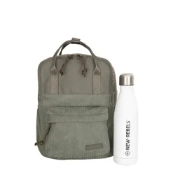 New Rebels Ribbi Juno Handel Backpack mini – Ribstof 900D Polyester 7L Lichtgewicht & Comfortabel – 23x10x31 cm – Dames & Heren Rugzak Sage Green
