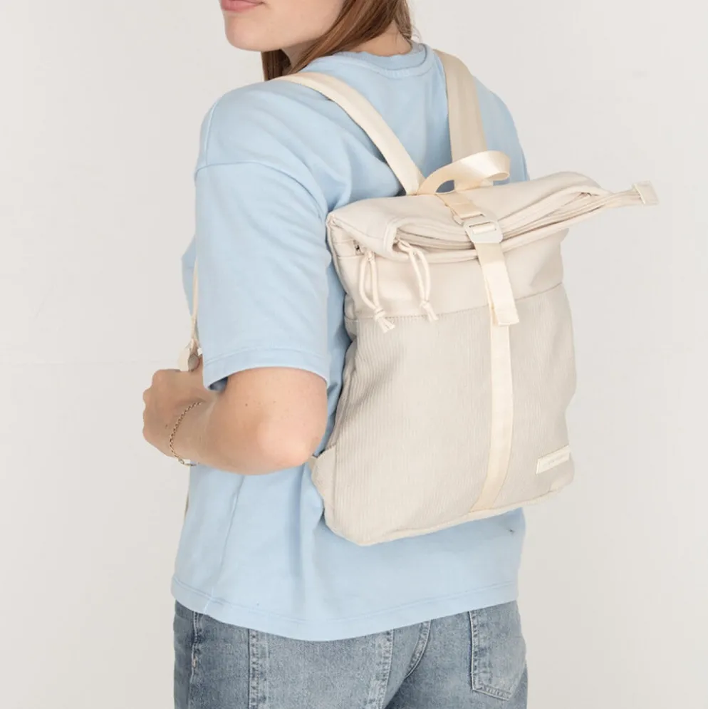 New Rebels Ribbi Los Angeles Rolltop Rugzak Mini Beige - 13 L