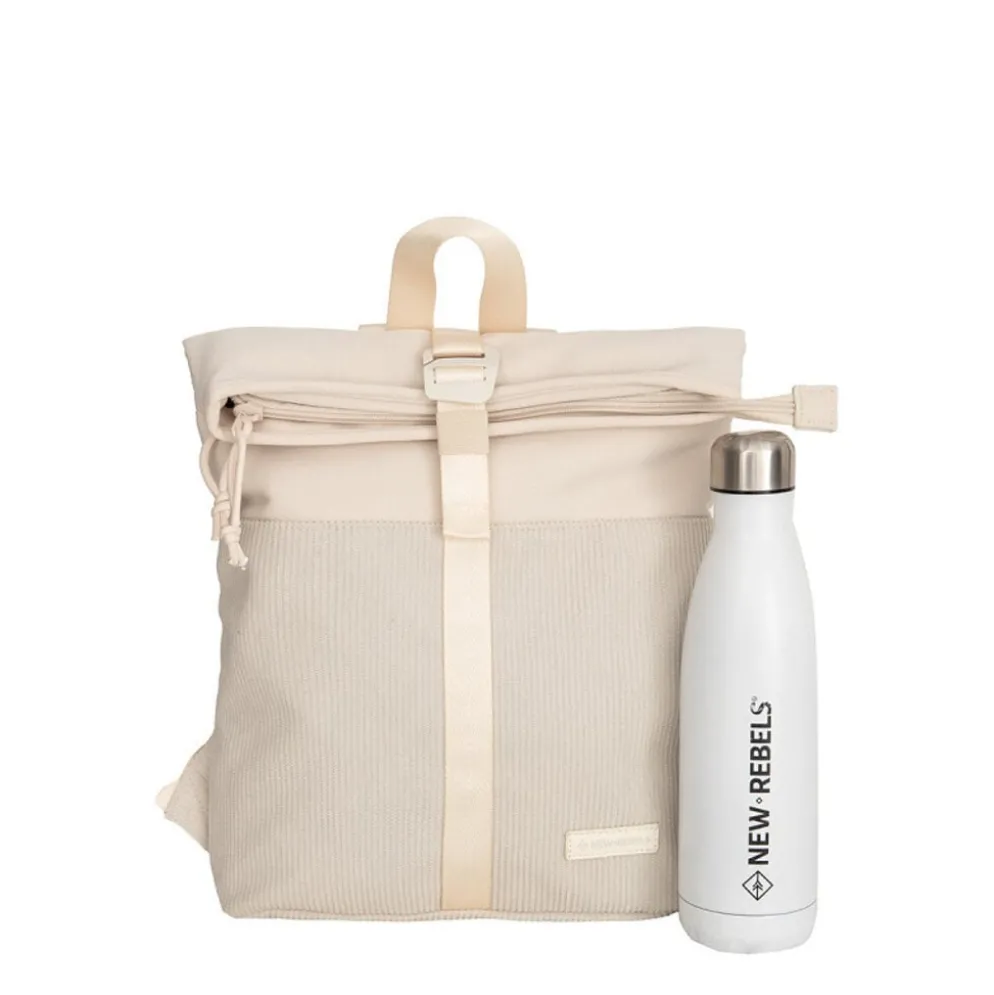 New Rebels Ribbi Los Angeles Rolltop Rugzak Mini Beige - 13 L
