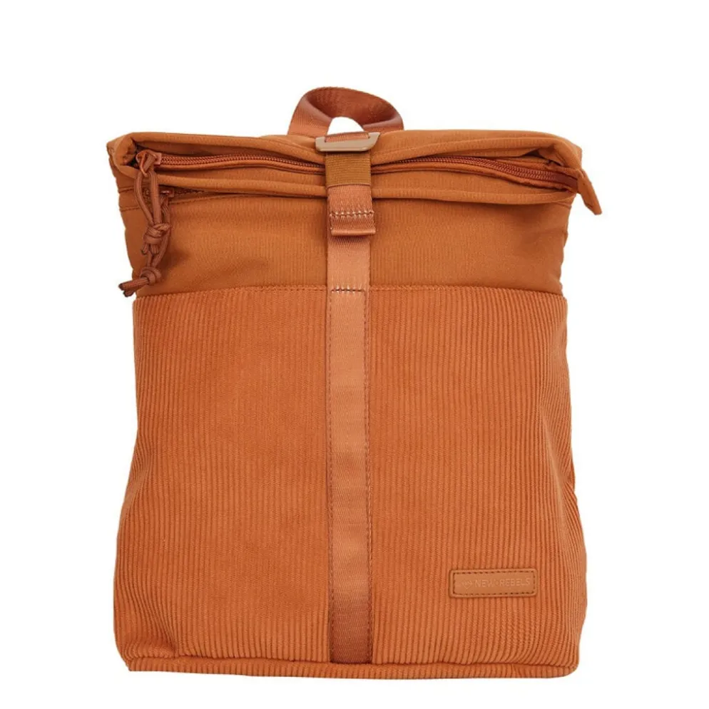 New Rebels Ribbi Los Angeles Rolltop Rugzak Mini Coffee Brown / Oranje - 13 L