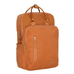 New Rebels Ribbi Milwaukee – Laptoptas Schooltas Werktas 15.6 inch Laptopvak Rugzak Rib Fabric 18L Oranje / Coffee Brown