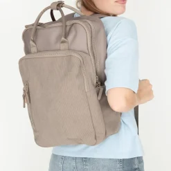 New Rebels Ribbi Milwaukee – Laptoptas Schooltas Werktas 15.6 inch Laptopvak Rugzak Rib Fabric 18L Taupe