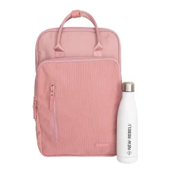 New Rebels Ribbi Milwaukee – Laptoptas Schooltas Werktas 15.6 inch Laptopvak Rugzak Rib Fabric 18L Old Pink