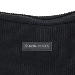New Rebels Ribbi Rose Schoudertas 6.1L Ribstof Polyester – Comfortabele dagelijkse crossbody - Zwart