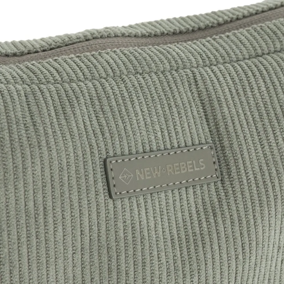 New Rebels Ribbi Rose Schoudertas 6.1L Ribstof Polyester – Comfortabele dagelijkse crossbody - Sage Green