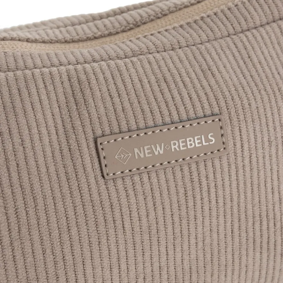 New Rebels Ribbi Rose Schoudertas 6.1L Ribstof Polyester – Comfortabele dagelijkse crossbody - Taupe