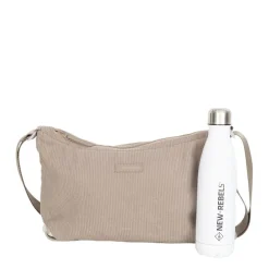 New Rebels Ribbi Rose Schoudertas 6.1L Ribstof Polyester – Comfortabele dagelijkse crossbody - Taupe