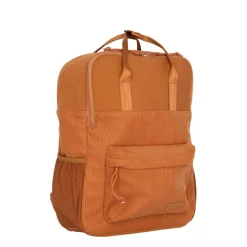 New Rebels Springfield Ribbi  Rugzak 13L – Stevig Rib Polyester – Lichtgewicht Schooltas & Werktas - Coffee Brown / Cognac