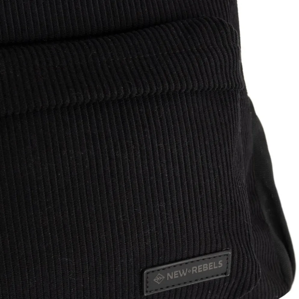 New Rebels Springfield Ribbi Rugzak 13L – Stevig Rib Polyester – Lichtgewicht Schooltas & Werktas - Black