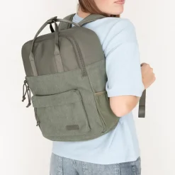 New Rebels Springfield Ribbi  Rugzak 13L – Stevig Rib Polyester – Lichtgewicht Schooltas & Werktas - Sage Green