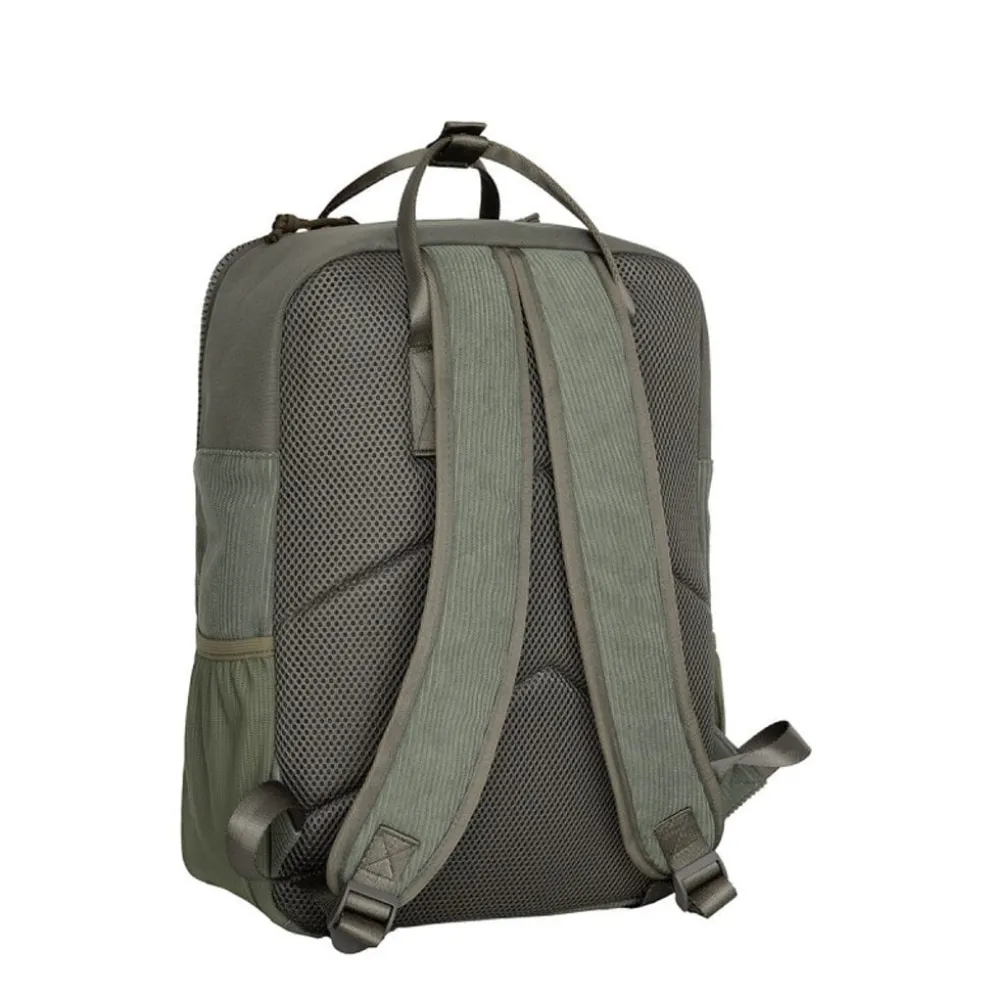 New Rebels Springfield Ribbi Rugzak 13L – Stevig Rib Polyester – Lichtgewicht Schooltas & Werktas - Sage Green