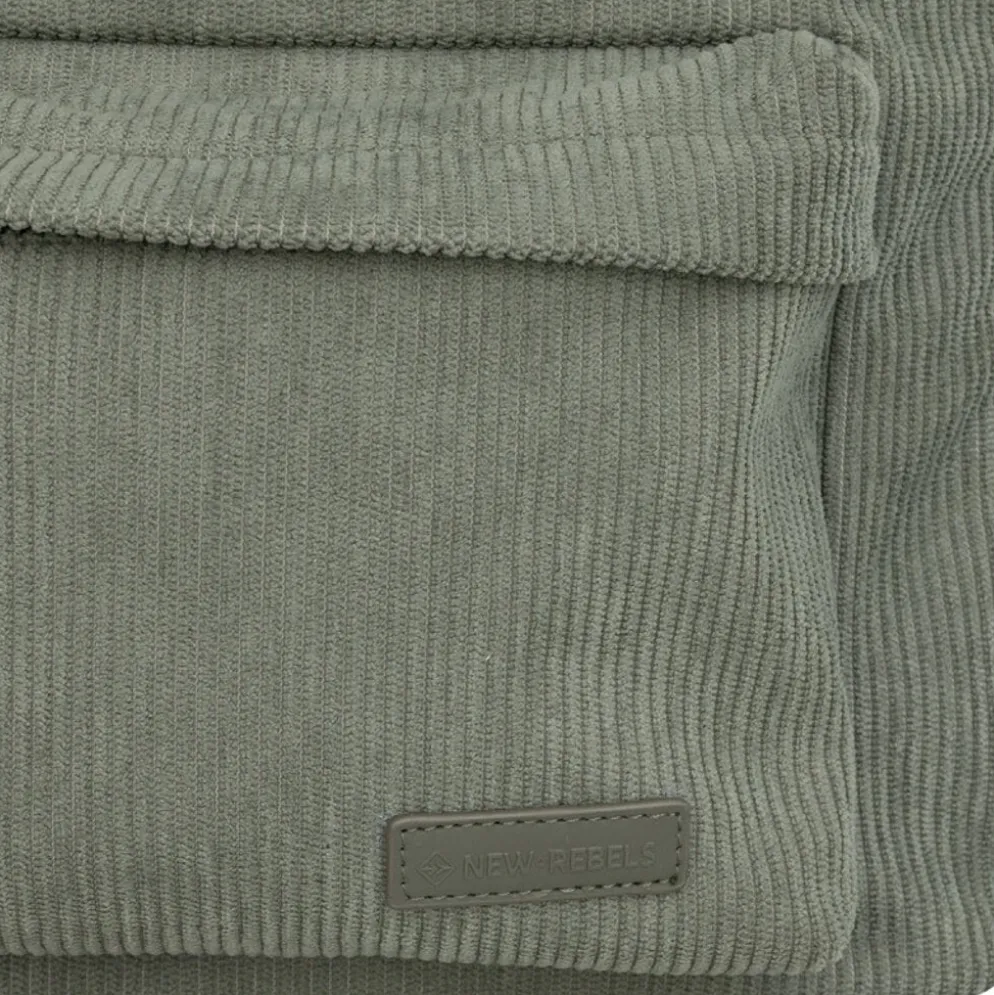 New Rebels Springfield Ribbi Rugzak 13L – Stevig Rib Polyester – Lichtgewicht Schooltas & Werktas - Sage Green