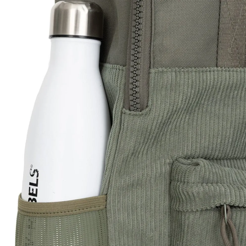 New Rebels Springfield Ribbi Rugzak 13L – Stevig Rib Polyester – Lichtgewicht Schooltas & Werktas - Sage Green