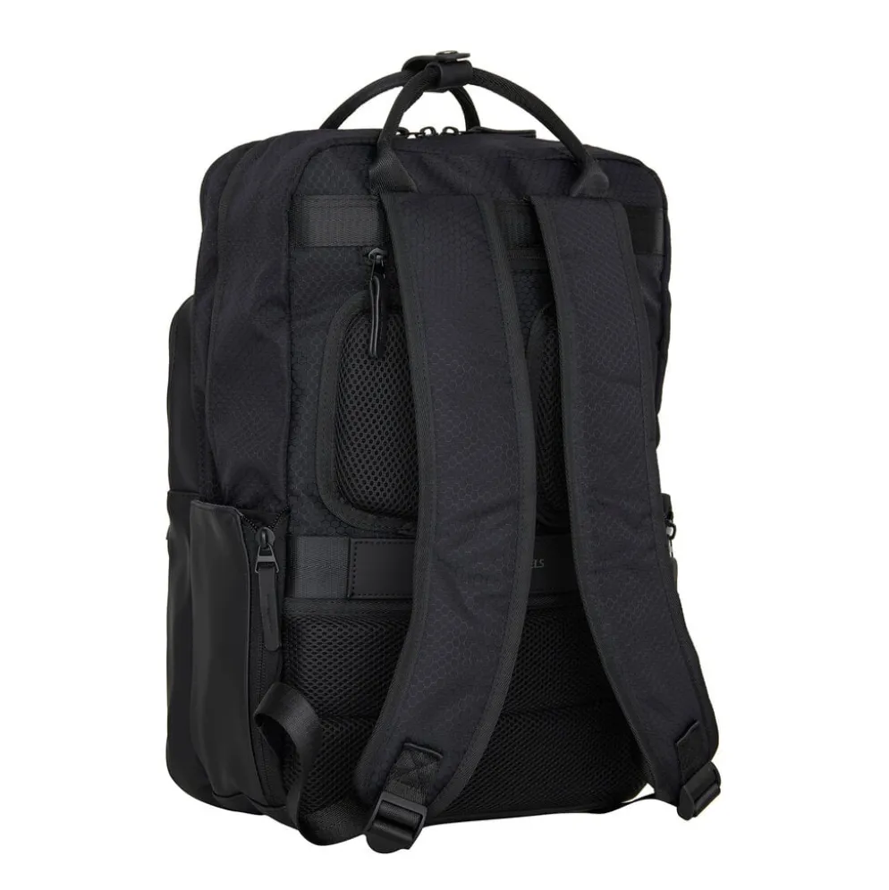 New Rebels Trondheim Rugzak – Laptop Rugtas 15,6 inch – Schooltas & Werktas – Waterafstotend – 18L – Nylon/PU – Zwart