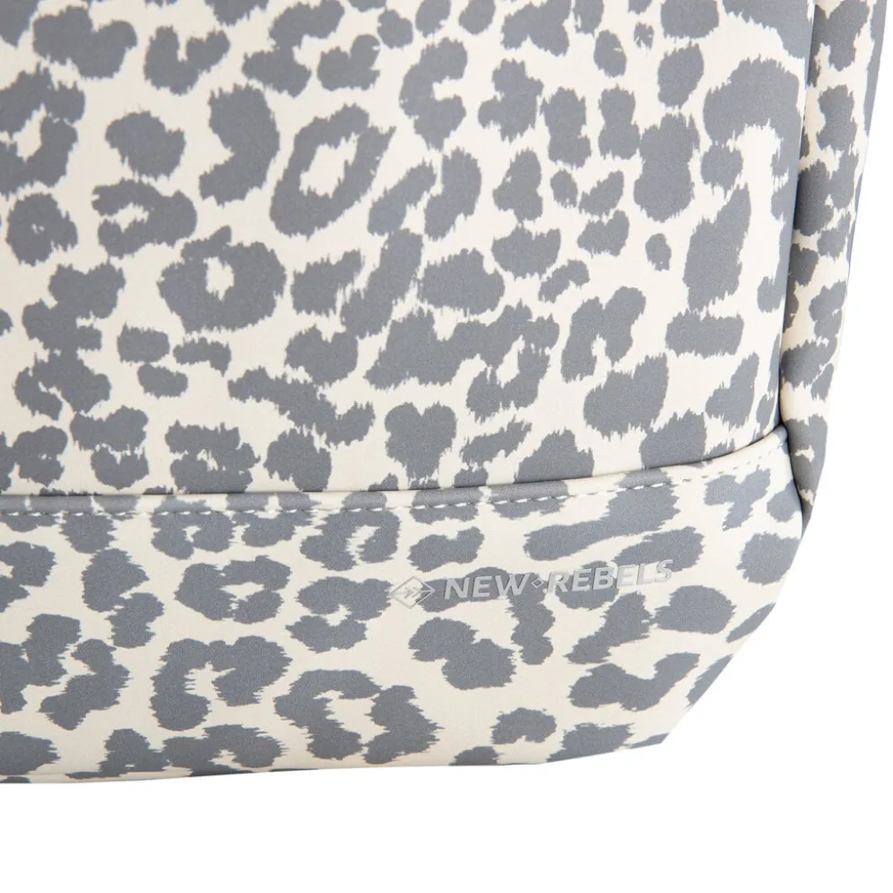 New Rebels Urban Leopard Miami Rugzak 9L Waterafstotende Laptop Rugtas 13 inch Schooltas en Werktas van PU Leopard Print