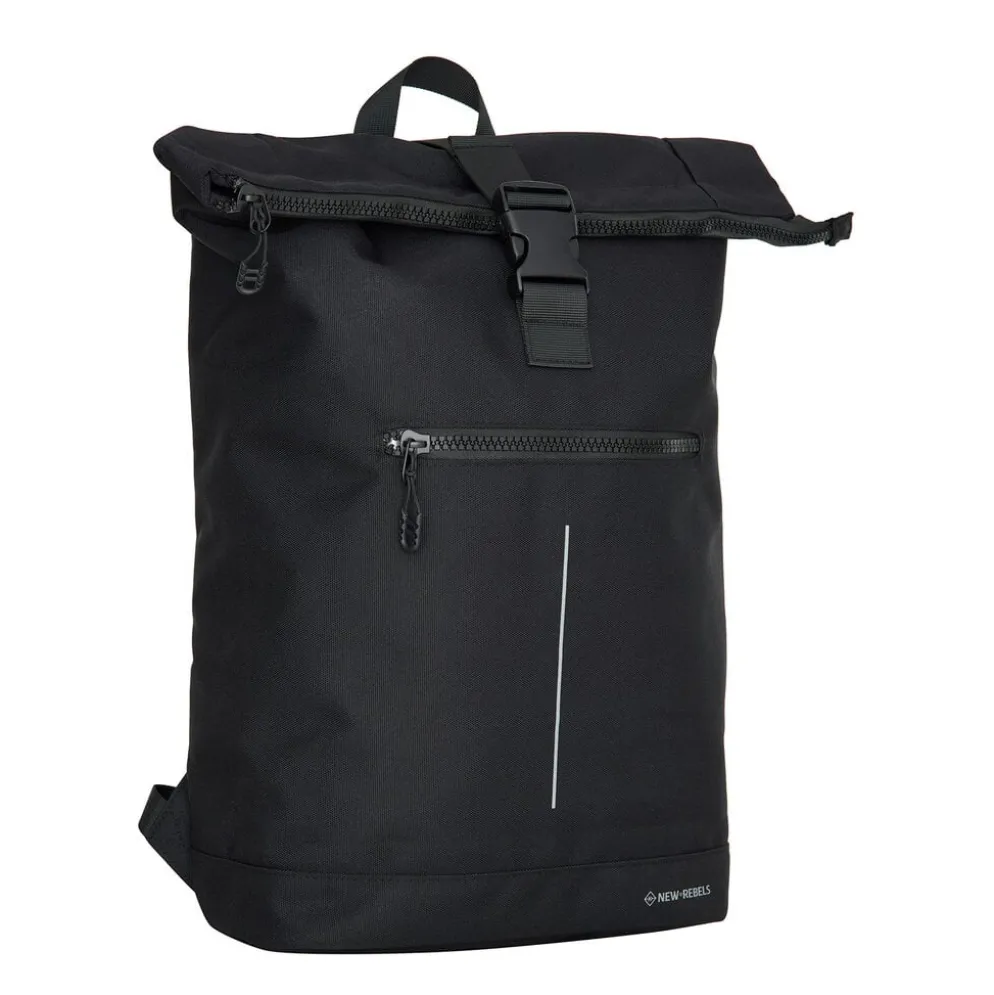 New Rebels Valor New York Zwart 21L Rugtas Rolltop Waterafstotend Laptop 15.6"