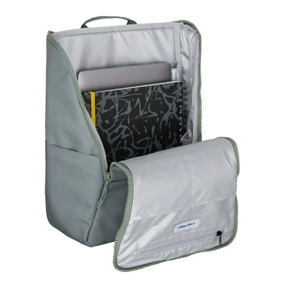 New Rebels Valor Westerly Backpack Rugzak 14L Schooltas Werktas Laptop 14 inch PU Polyester Salie Groen