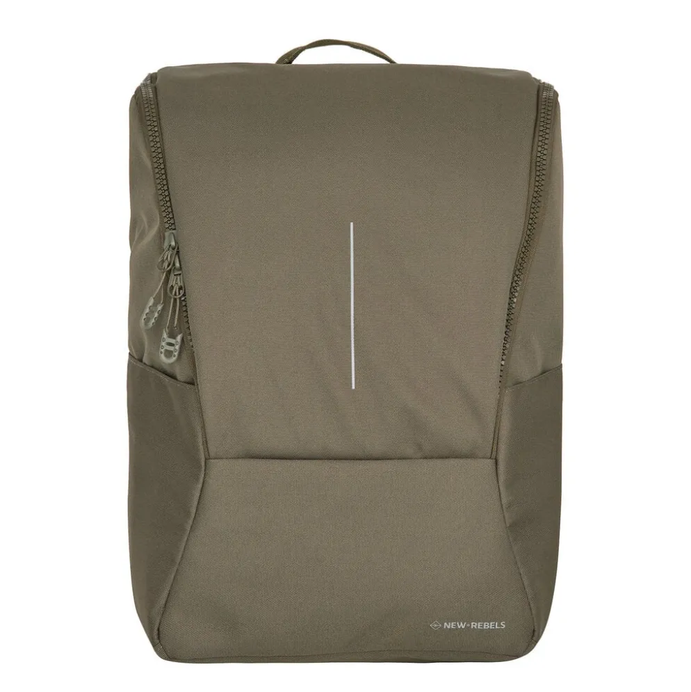 New Rebels Valor Westerly Backpack Rugzak 14L Schooltas Werktas Laptop 14 inch PU Polyester Olive