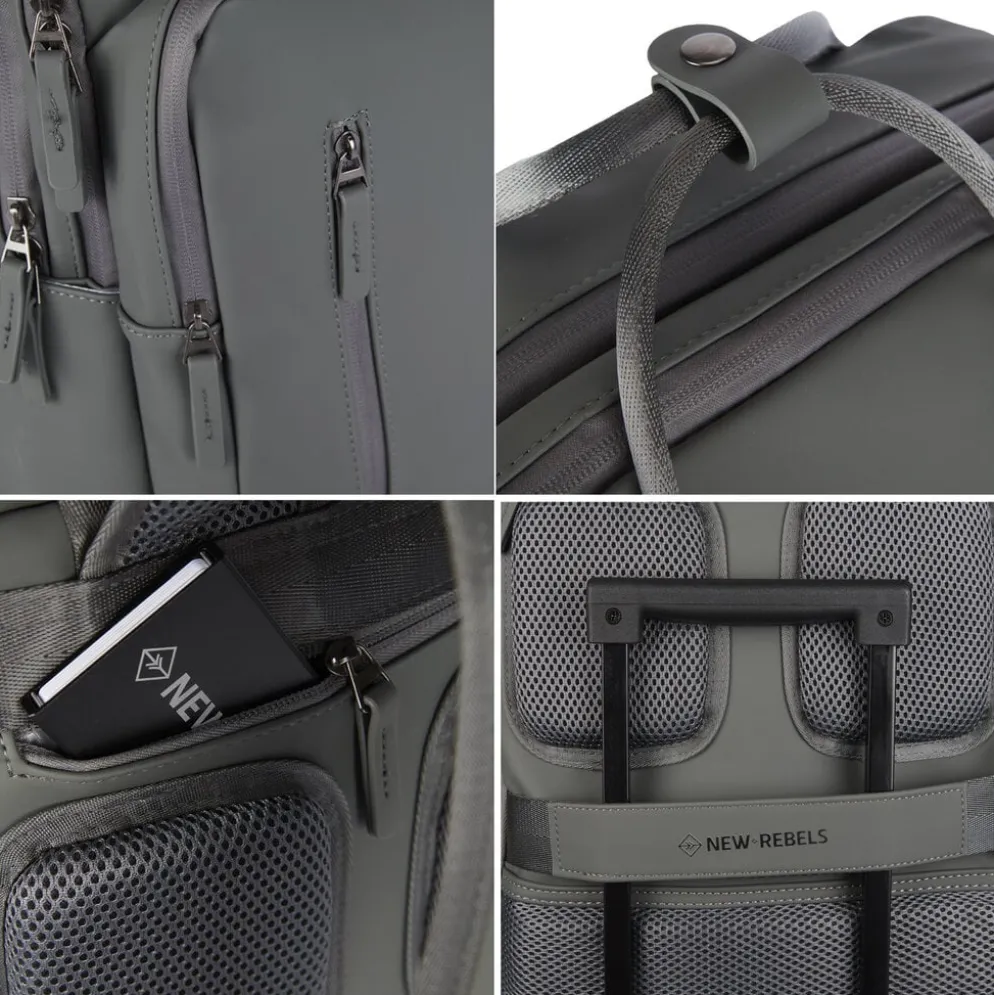 New Rebels William Milwaukee Antraciet 18L Rugzak Waterafstotend Laptop 15.6"