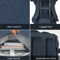 New Rebels William Riverside Antraciet 19L Rugzak Waterafstotend Laptop 15.6