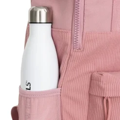 Springfield Los Angeles Ribbi Rugzak 13L – Stevig Rib Polyester – Lichtgewicht Schooltas & Werktas - Old Pink